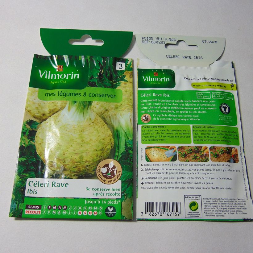Ejemplo de ejemplar de Apio nabo Ibis saco de 1250 semillas (0.5g) tal y como se entrega