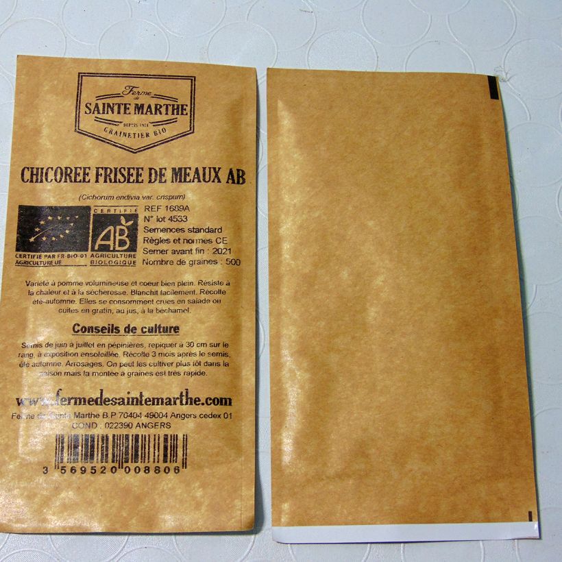Ejemplo de ejemplar de Achicoria de Bruselas de Meaux Bio saco de 2300 semillas (4g) tal y como se entrega