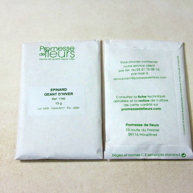 Ejemplo de ejemplar de Jambú Géant d'Hiver saco de 1000 semillas (15g) tal y como se entrega