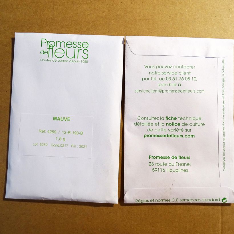 Ejemplo de ejemplar de Malva común (semilla) - Malva sylvestris saco de 450 semillas (1,5g) tal y como se entrega