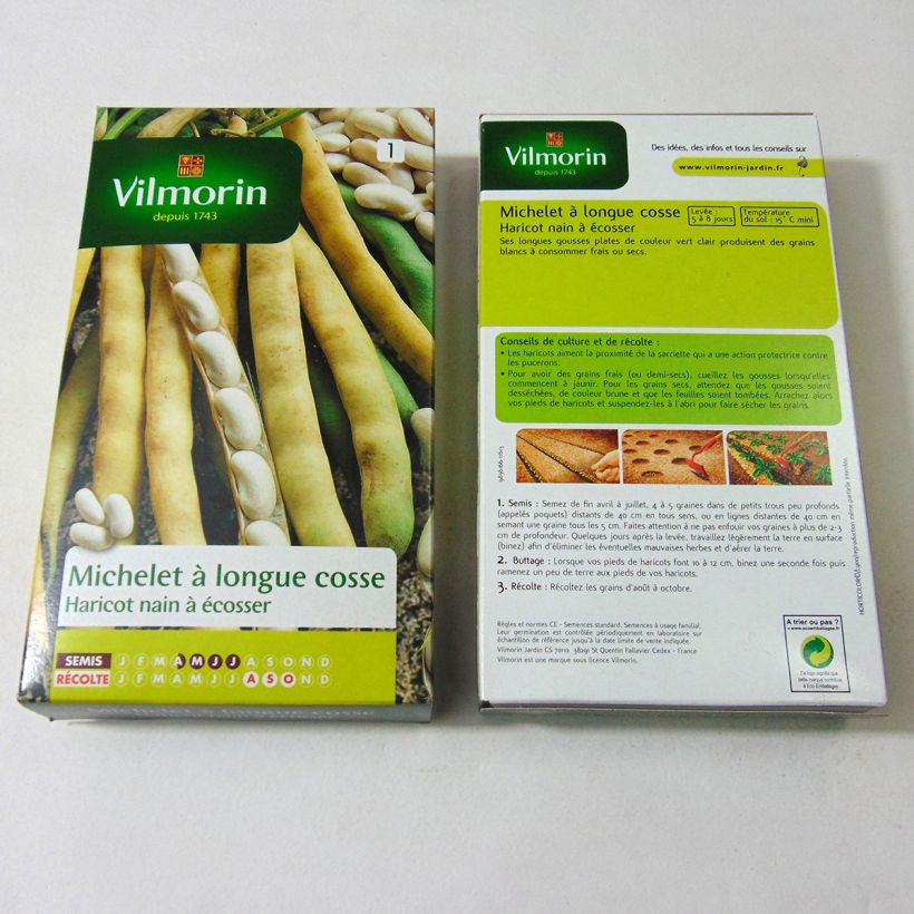 Ejemplo de ejemplar de Judía enana Michelet longue cosse - Vilmorin saco de 400 semillas (200g) tal y como se entrega