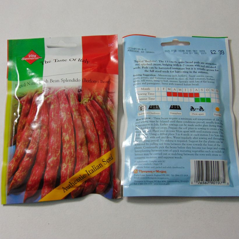 Ejemplo de ejemplar de Judía enana Splendido saco de 120 semillas (60g) tal y como se entrega