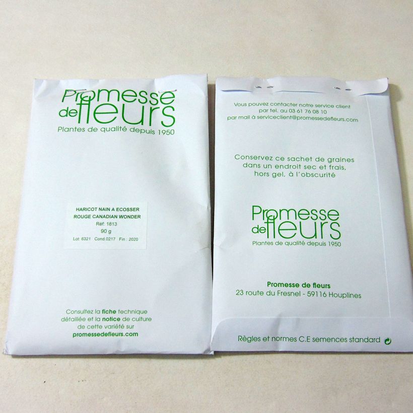 Ejemplo de ejemplar de Judía enana rouge Canadian Wonder saco de 150 semillas (90g) tal y como se entrega