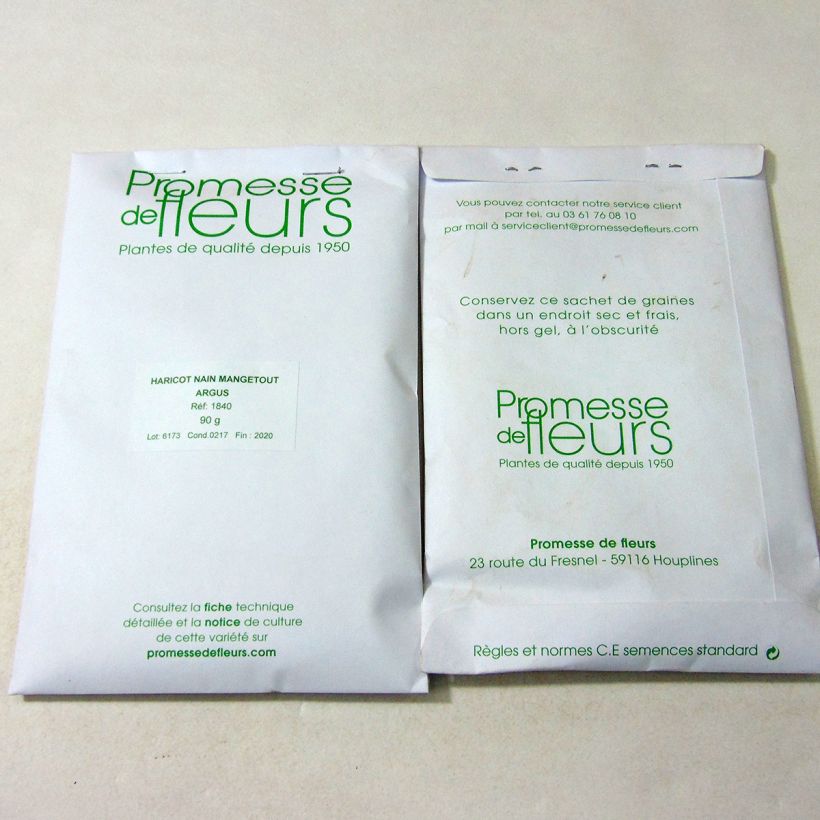 Ejemplo de ejemplar de Judía enana Argus saco de 150 semillas (90g) tal y como se entrega
