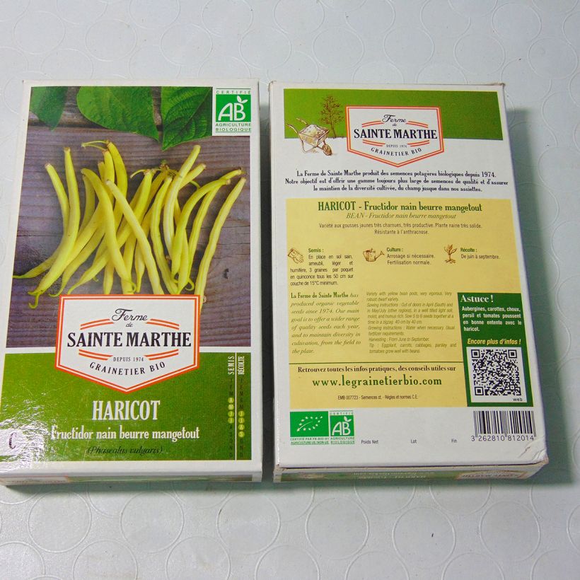 Ejemplo de ejemplar de Judía enana Fructidor Bio - Ferme de Sainte Marthe saco de 160 semillas (80g) tal y como se entrega