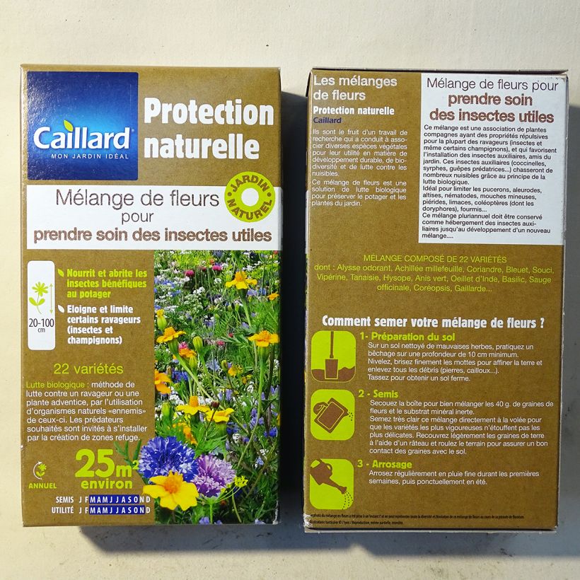Ejemplo de ejemplar de Mezcla de flores para cuidar a los insectos auxiliares saco de 40 gramos de semillas tal y como se entrega