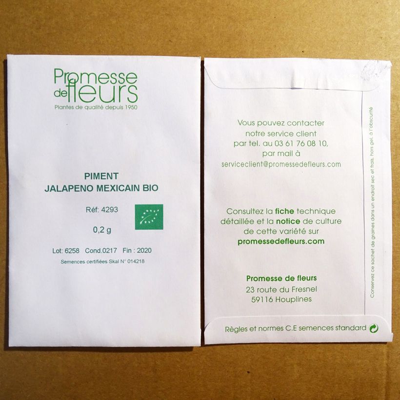 Ejemplo de ejemplar de Pimienta Jalapeno Bio saco de 30 semillas (0,2g) tal y como se entrega