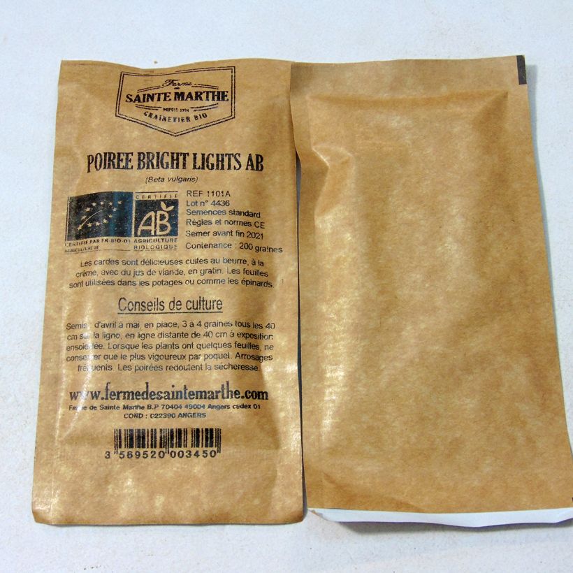 Ejemplo de ejemplar de Acelga Bright Lights saco de 200 semillas (4g) tal y como se entrega