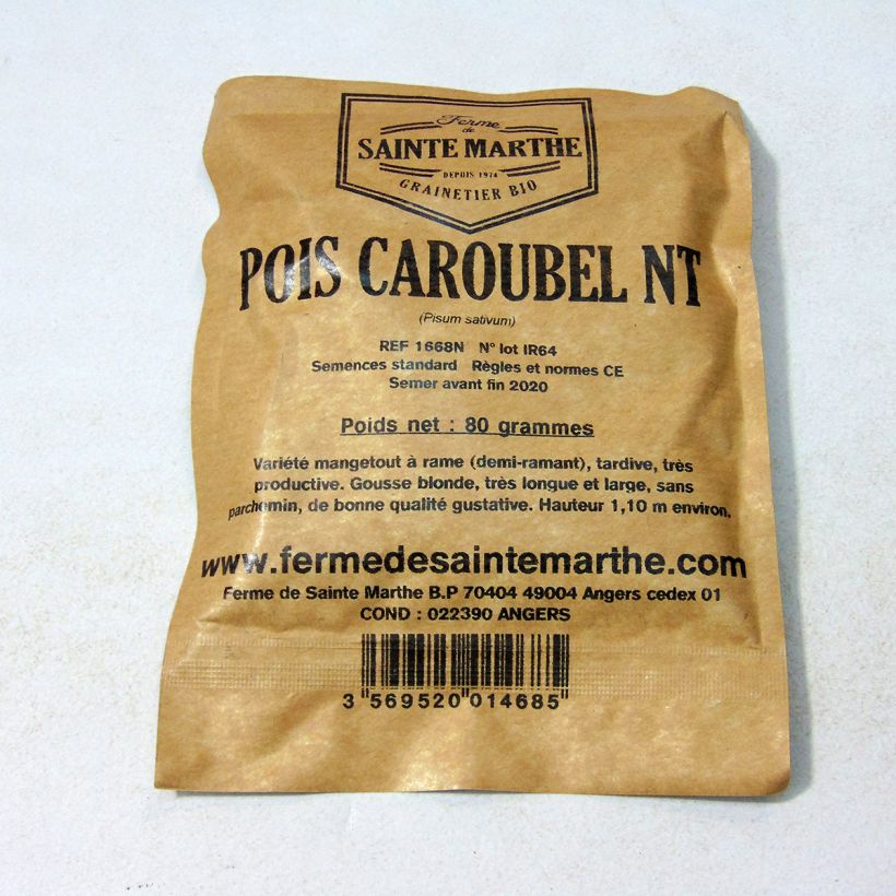 Ejemplo de ejemplar de Guisantes verdes Caroubel saco de 240 semillas (80g) tal y como se entrega
