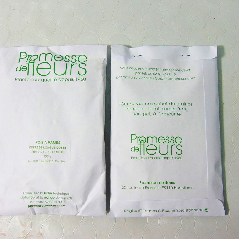 Ejemplo de ejemplar de Guisantes verdes Le Généreux saco de 250-350 semillas (100g) tal y como se entrega