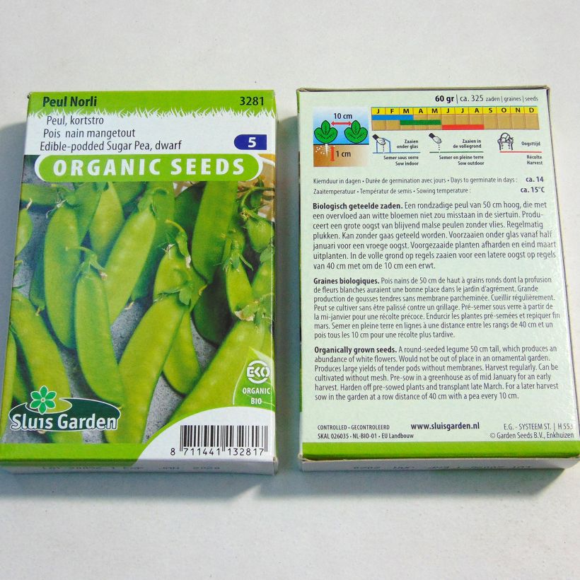 Ejemplo de ejemplar de Guisantes verdes Norli saco de 350 semillas (75g) tal y como se entrega