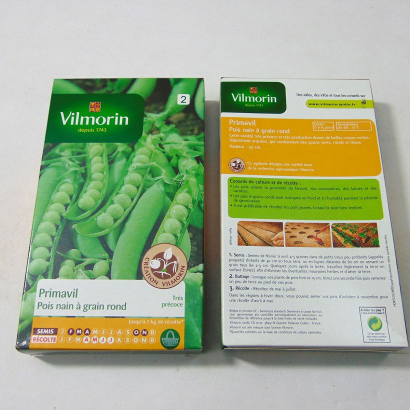 Ejemplo de ejemplar de Guisantes verdes Primavil saco de 600 semillas (200g) tal y como se entrega