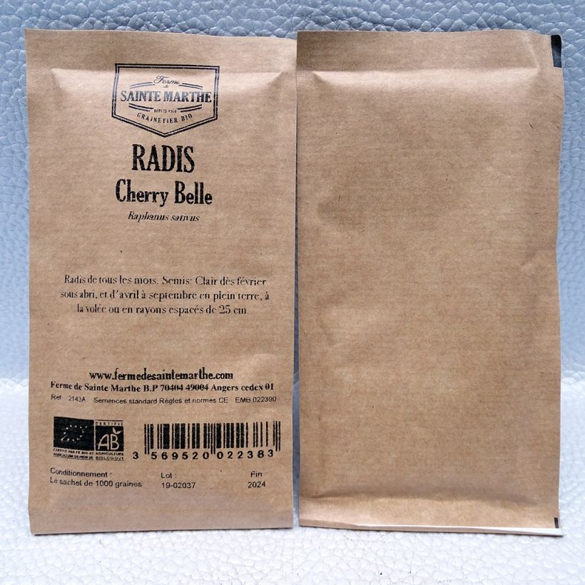 Ejemplo de ejemplar de Rábano Cherry Belle Bio - Ferme de Sainte Marthe saco de 1000 semillas tal y como se entrega