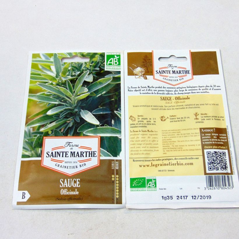 Ejemplo de ejemplar de Salvia real Bio - Ferme de Sainte Marthe saco de 150 semillas (1g) tal y como se entrega