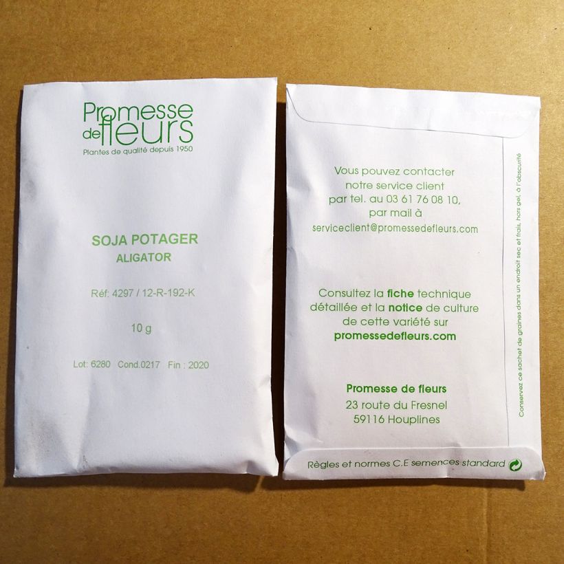 Ejemplo de ejemplar de Soja - Glycine hispida saco de 50 ? 80 semillas (10g) tal y como se entrega