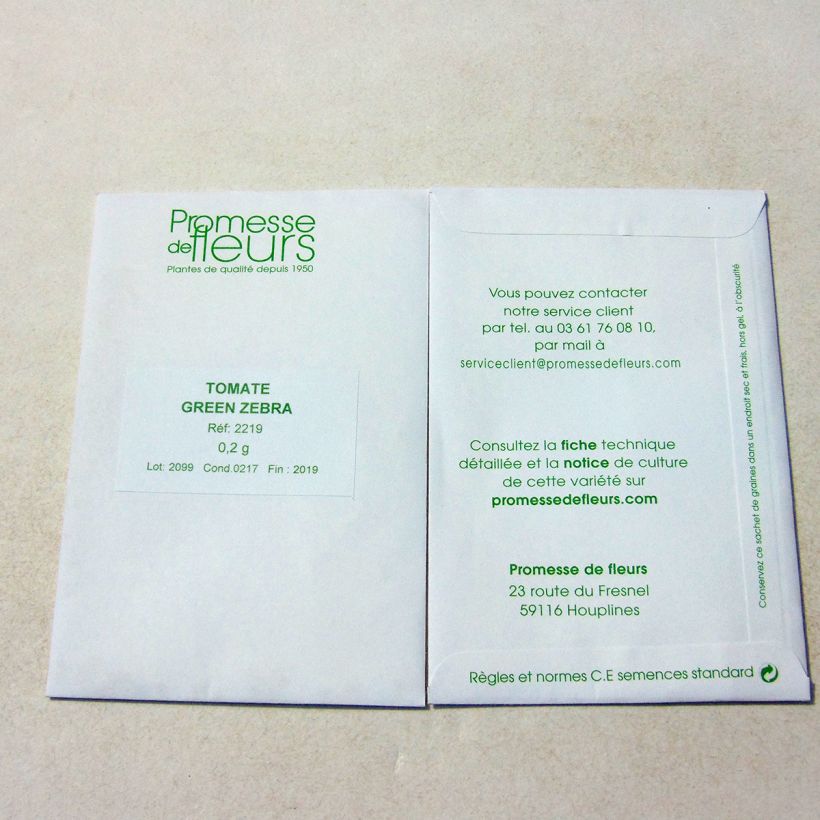 Ejemplo de ejemplar de Tomate Green Zebra saco de 40 ? 60 semillas (0,2g) tal y como se entrega