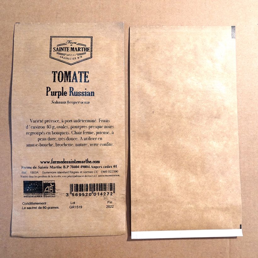 Ejemplo de ejemplar de Tomate Purple Russian - Ukrainian Purple saco de 50 semillas tal y como se entrega