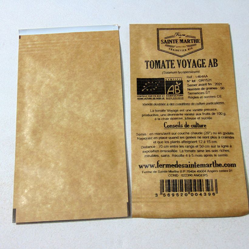 Ejemplo de ejemplar de Tomate Voyage saco de 50 semillas tal y como se entrega