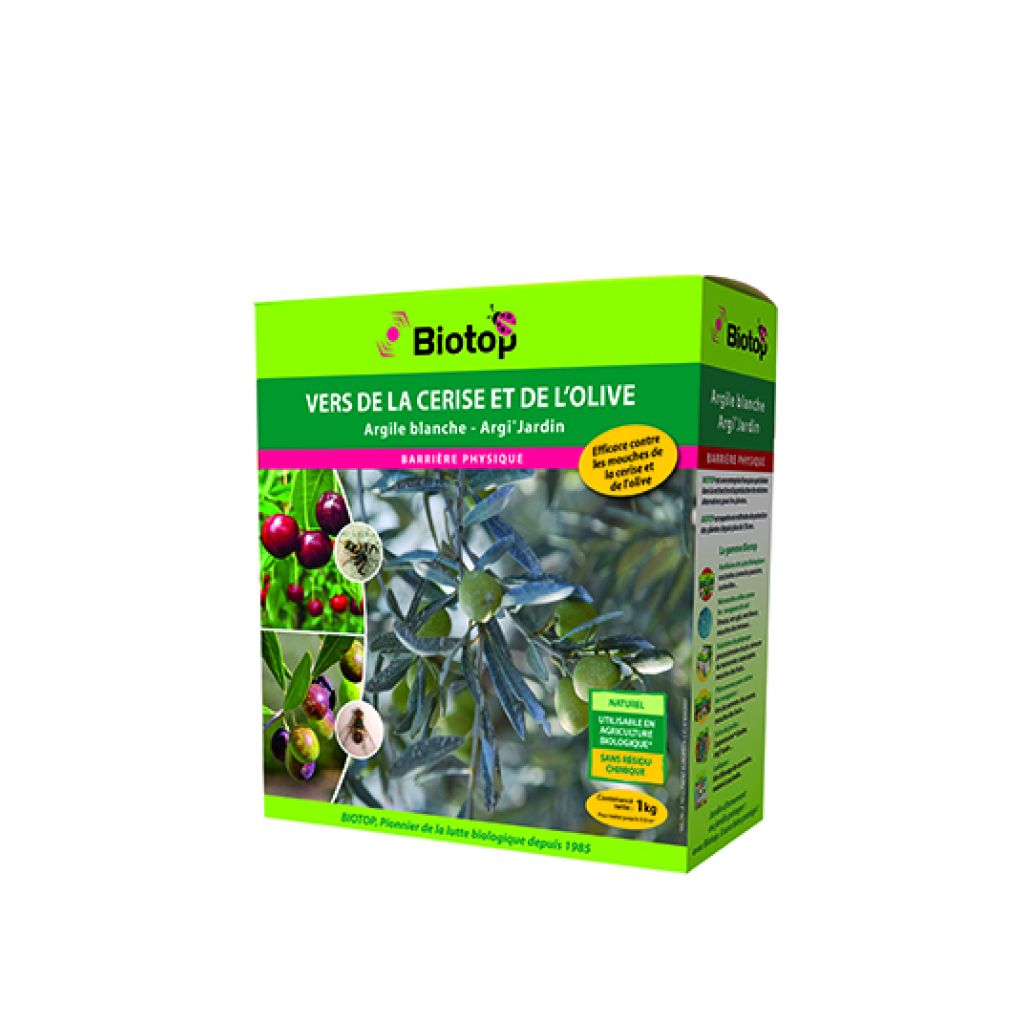 Arcilla protectora contra los gusanos y moscas de la cereza y del olivo Biotop