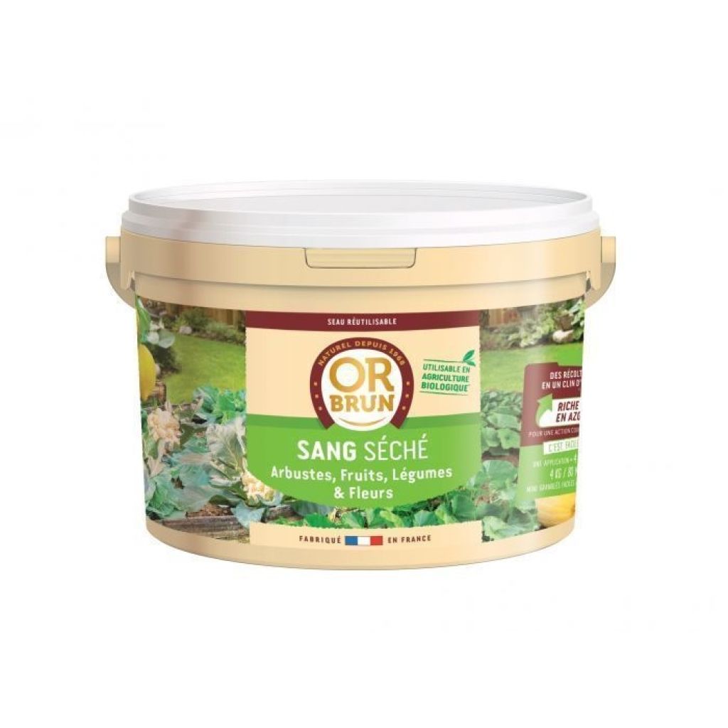 Sangre seca en cubo de 4 kg Or brun