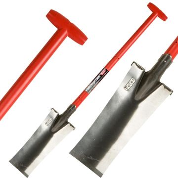 Pala de excavación y arranque con mango de fibra profesional en acero pulido Polet