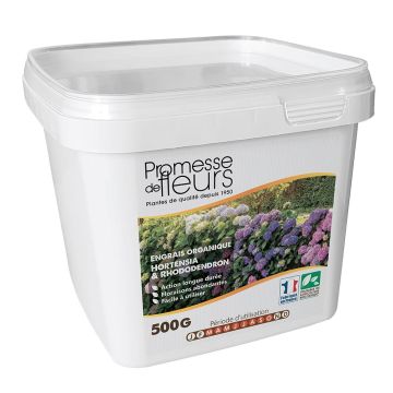 Abono UAB Promesse de Fleurs para hortensias y plantas acidófilas caja de 500g