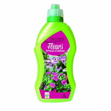 Abono líquido Flores terrazas y balcones NPK 4-6-6 con oligoelementos bidón de 1L