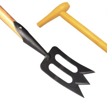 Gran azada colineal tradicional con cabeza en forma de spork De Pypere