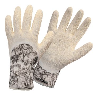 Guantes de jardinería resistentes Rostaing Flower blancos