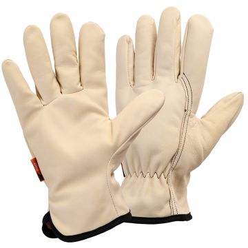 Guantes para trabajos y poda Rostaing palma de cuero de cordero EM25A beige