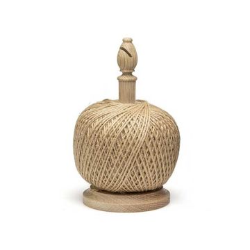 Desenrollador de roble con cortahilos y Cuerda de yute Color Natural