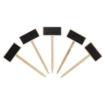 Etiqueta para plantar rectangular de madera y pizarra