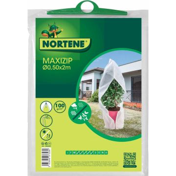 Funda de invernada blanca. Planta + maceta con cremallera 100g/m² 2 m x 0.50 m Maxizip