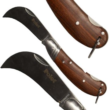 Serpeta de acero inoxidable con mango de fresno Polet