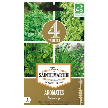 Mezcla de aromáticas (Cebollino común - Perejil común 2 - Cilantro - Cerafolio común) Bio - Ferme de Sainte Marthe