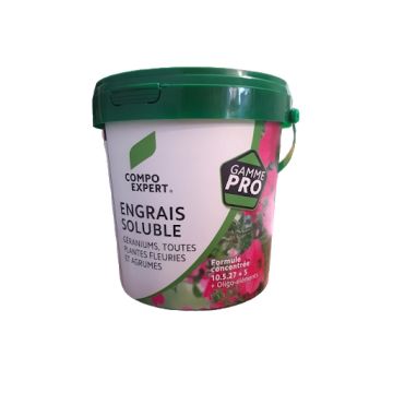 Fertilizante soluble Geranios 10 - 5 - 27 +5 Algospeed Pro en cubo de 1 Kg